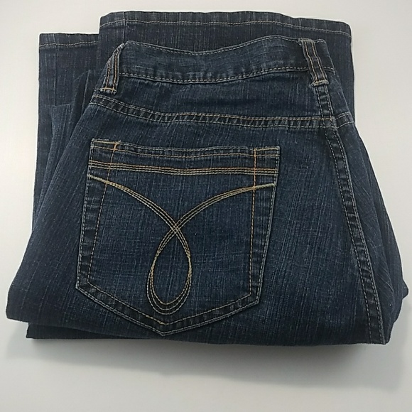 Calvin Klein Dark Wash Flare Blue Jeans - Picture 3 of 6